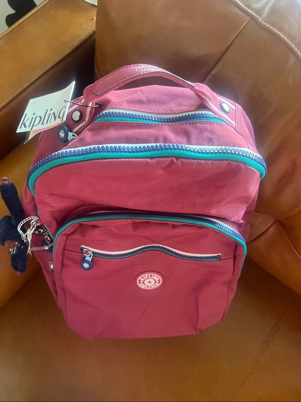Kipling SEOUL Large 15” Laptop backpack NWT grape tint contrast
